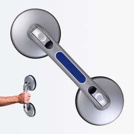 DAREN MEDICAL New Shower Handle Shower Grab Bars for Bathtubs and Showers,Strong Hold Suction Cup Grip Grab,Bath Handle for Handicap Elderly Seniors Bathroom Safety Grab Bar（Silver Blue）