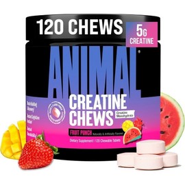 Animal Creatine Chew Fruit Punch Chewable 120 tablets, 1 pack / 애니멀 크레아틴 츄 프루트 펀치 츄어블 120정, 1개