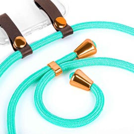 moex Handykette für Honor6X / GR5 (2017) Hülle mit Band abnehmbar, Handyhülle mit Kette zum Umhängen, Handyband Kordel Umhängehülle, Necklace Handy Umhängeband, Türkis