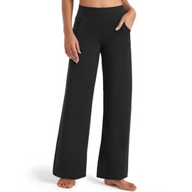 Buauty Wide Leg Pants for Women, Flowy Sweatpants Dressy Casual Black Trousers Trendy, Women Yoga Dress Workout Leggings