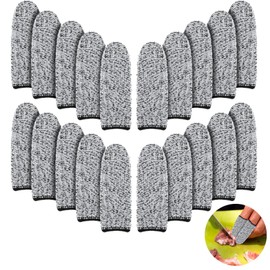 20 Pieces Cut Resistant Finger Cots, Anti-Slip Finger Tips Protector, Gel Finger Guards Finger Guards, Reusable Large Fingertip Sleeve for Kitchen Food Cutting Sculpture Work Supplies