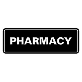 Signs ByLITA - Señal de farmacia estándar, Negro, Large (3" x 9")