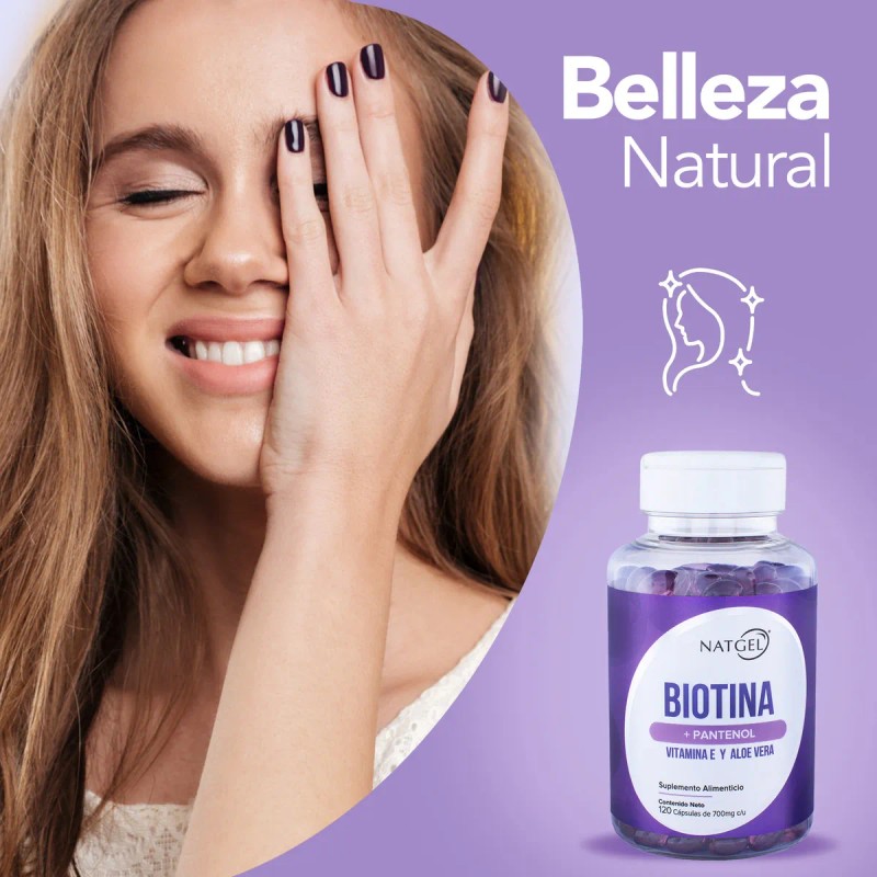 Biotina Pantenol 120 Softgels De 700 Mg Natgel Sabor Sin