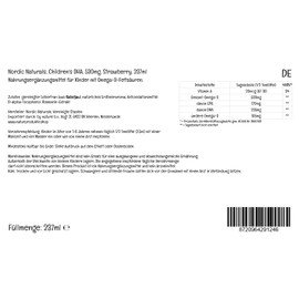 Nordic Naturals, Children's DHA, 530mg Omega-3 from Cod Liver Oil, Strawberry Flavour, with EPA and DHA, 237ml, Lab-Tested, Soy Free, Gluten Free, Non-GMO