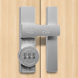 Aresvrgo Door Bolt 180 Degree, Lock for Sliding Door with Password Lock, Both Installation Methods with Screws and Glue, Sliding Door Lock for Sliding Door, Bathroom, Garden, Window, Outdoor
