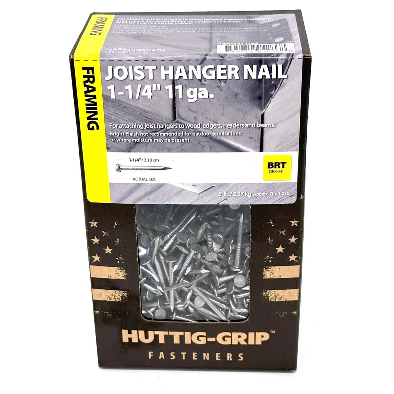 Huttig Grip 1-1/4 in Joist Hanger Nails Bright Finish 11