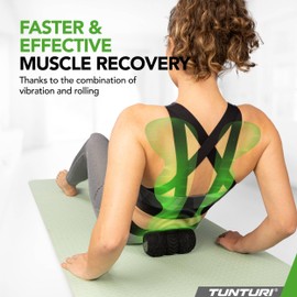 Tunturi Deep Roll Massage Roller with Vibration - Trigger Point Massage - Versatile - Vibrating Sports Massage Roller with 3 Levels - Bluetooth