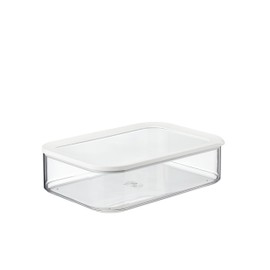 Mepal – Fridge Storage Box Modula - Transparent Food Storage Container with Lid - Kitchen Storage Organizer & Plastic Storage Box - Stackable & Airtight Fridge Organizer - 4800 ml - White