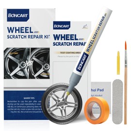 Boncart Wheel Scratch Repair Kit, Rim Touch Up Paint, Rim Paint Wheel Paint Pen, Silver Rim Repair Kit for Curb Rash, Metal Paint for Car Wheel Scratch Quick Repair（Silver）