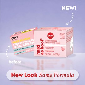 Onyx Professional Hard As Hoof Nail Strengthening Cream, Unscented - Nail Growth & Conditioning Cuticle Cream Stops Splits, Chips, Cracks & Strengthens Nails, 1 oz