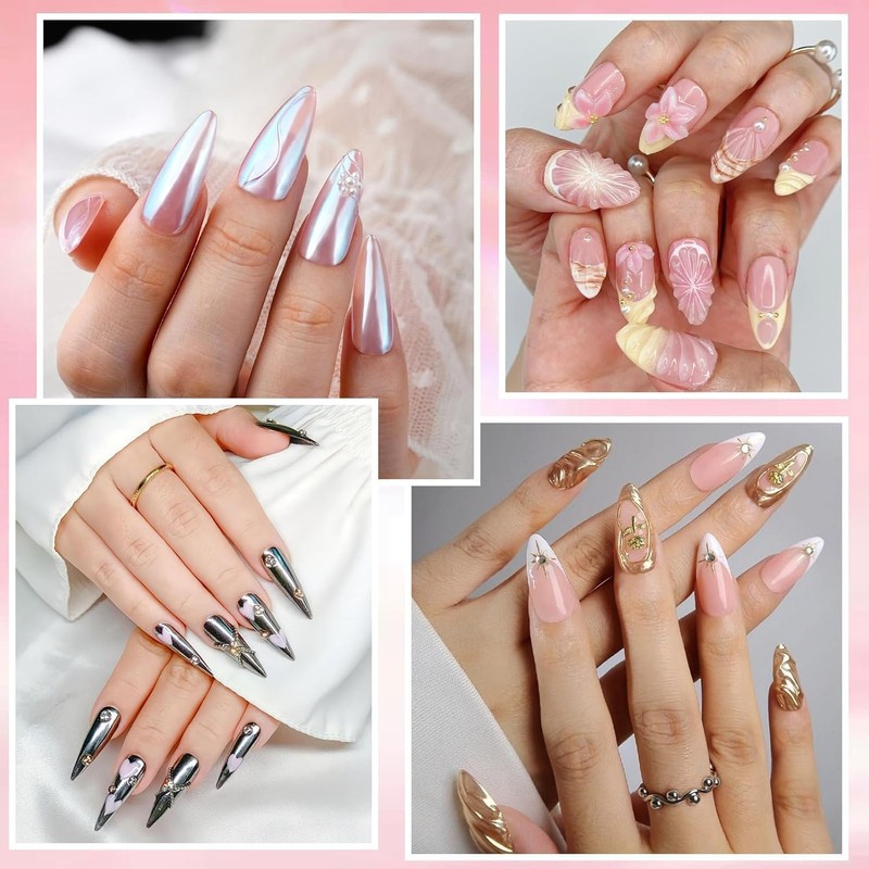 Kit Gel Para Uñas 3D Y Polvo Cromado Holarleo
