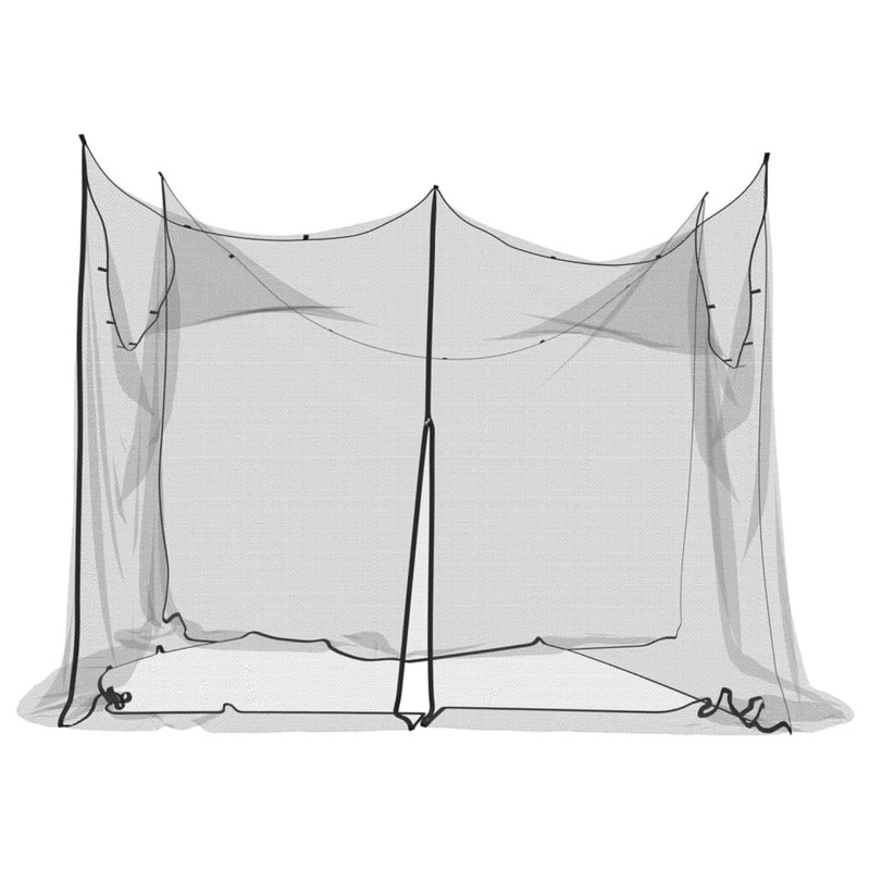 vidaXL Black Rectangular Indoor/Outdoor Mosquito Net - Foldable Polyester Mesh,
