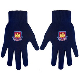 Knitted Gloves – Various Teams to choose from.) (Junior Size/West Ham United F.C Football Club)