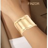FINZOR 2 Pcs Cuff Bangle Bracelet for Women Open Wide