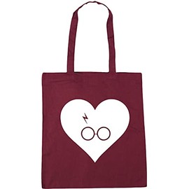 Hippowarehouse Heart Wizard Scar Glasses Tote Shopping Gym Beach Bag 42cm x38cm, 10 litres