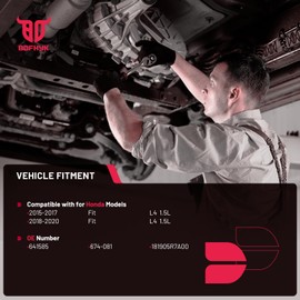 BDFHYK Front Exhaust Manifold Catalytic Converter with Gasket Kit Direct-Fit Compatible with Honda Fit 2015-2020, L4 1.5L, EPA Compliant, Replace 641585, 674-081