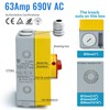 63Amp Switch AC690V 2 Positions Waterproof IP66 Isolation On Off