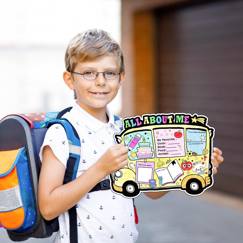All About Me Student Posters- 40Pcs School Bus Read All