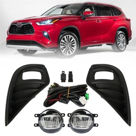 labwork Left Driver & Right Passenger Sides Pair Fog Lights Assembly Replacement for Toyota Highlander 2020-2022 Front Fog Lamps
