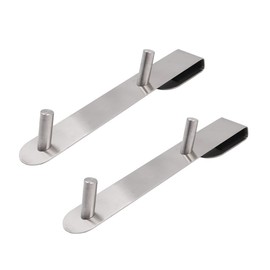 Tiardey 2PCS Stainless Steel Shower Door Hooks Extended Frameless Glass Shower Door Hangers Over Glass Door Double Hooks for Bathroom Towels
