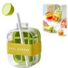 Ice Cube Bottle with Straw, 2 in 1 Water Bottle,