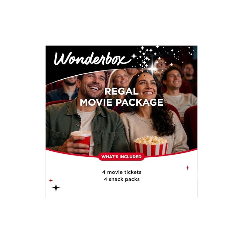 Wonderbox Regal Movie Gift Box, 4 Tickets & 4 Snack