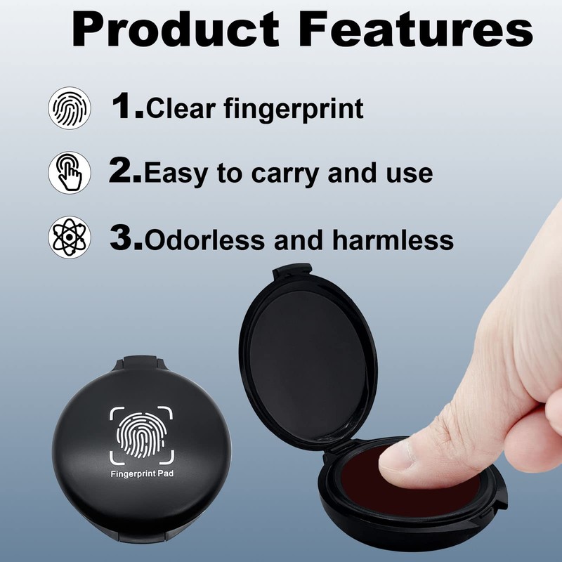 Fingerprint Ink Pad,Red Thumbprint Ink Pad for Notary Supplies Portable