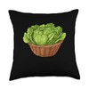 Iceberg Lettuce In A Basket Throw Pillow