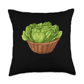 Iceberg Lettuce In A Basket Throw Pillow