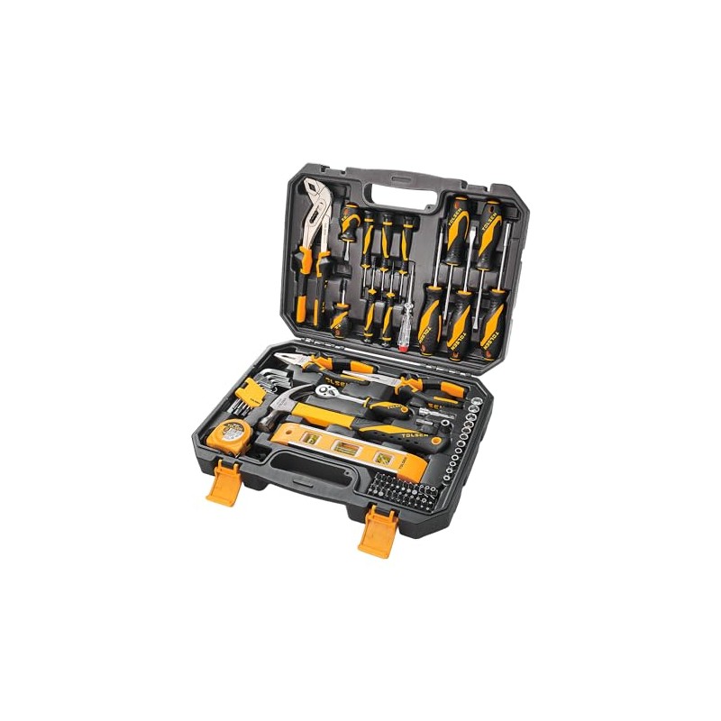 TOLSEN Tool Set Home Mechanic Tool Kit, Screwdriver,Hammer, Ratchet, Drill