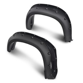 DOTCOM Fender Flares 4PCS,Compatible with Chevy Silverado 1500 2019 2020 2021(Not Fit 2019 LD),Not Fit GMC Sierra,Pocket Rivet Style Smooth Black 4pcs