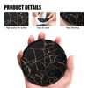 Black Marble Pattern Coasters for Drinks,Round PU Leather Coaster with