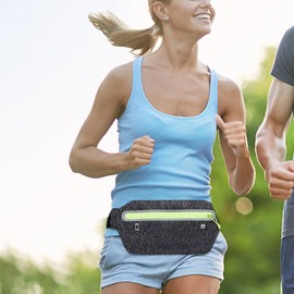 Waterproof Belt Bag | Phone Holder for Running with Headphone Cable Jack | Money Phone Holder, Waterproof Unisex Pouch for Travel Sports Exercise Jogging Outdoor