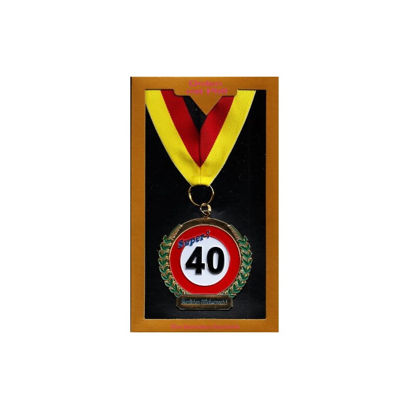 40th Birthday Gift Idea Colourful 6.5 cm