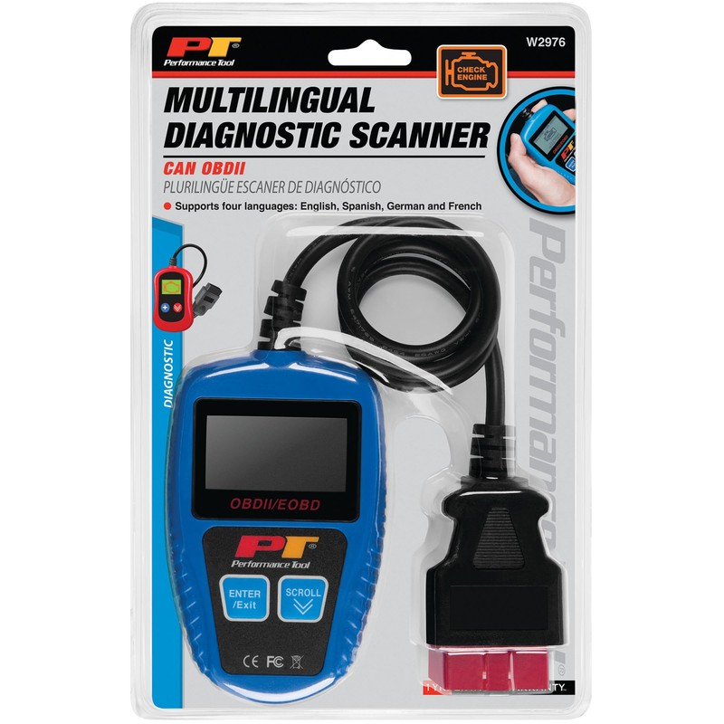 Performance Tool W2976 Universal Multilingual CAN OBDII Scanner Tool (for