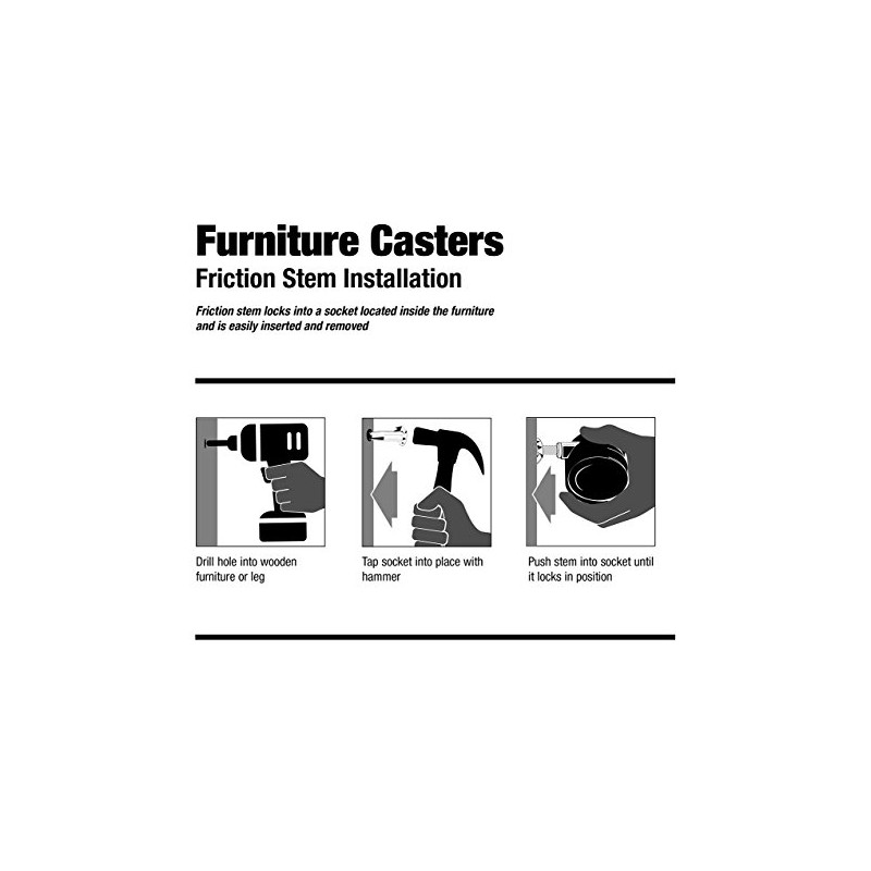 Shepherd Hardware 9577 2-Inch Office Chair Caster, Twin Wheel, 5/16-Inch