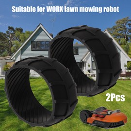 stonenect 2Pcs Rubber Wheel Protector Protection Raiser Cover Compatible with Worx Landroid Robotic Lawnmower Front Wheel Robot S300 WR130E, M500 WR141E, M500 Plus WR165E, M700 WR142E, M1000 WR143E