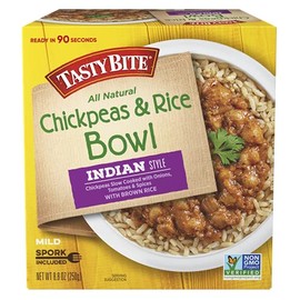Tasty Bite Indian Style Chickpeas & Rice Bowl, Ready to Eat, Microwaveable, Vegan, Gluten Free, 8.8 Ounce (Pack of 6)