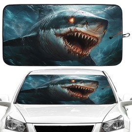 Big Fish Car Windshield Sun Shade Foldable Sunshade Front Window Cover Sun Visor Protector Accessories (59x27.5 inches)