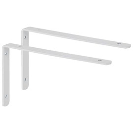 SAYAYO EJ5218W-2P Angle Shelf, Stainless Steel White Multifunctional Metal Angle 90 Degree for Wall Mount Shelf, Corner Shelf, Wooden Furniture, 2 Pieces Shelf Bracket 250 x 150