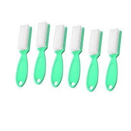 SQULIGT 6Pcs Nail Brush for Cleaning Fingernails, Handle Grip Cleaning Brush for Nail and Toenail, Nail Dust Brush Manicure Pedicure Tools Scrubbing Brush Women Men Home Salon(Green)