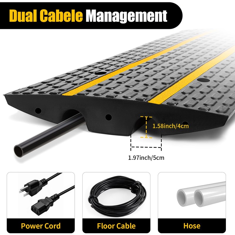 FCOME Rubber Heavy Duty 22000lbs Capacity Car Ramp, Driveway Curb