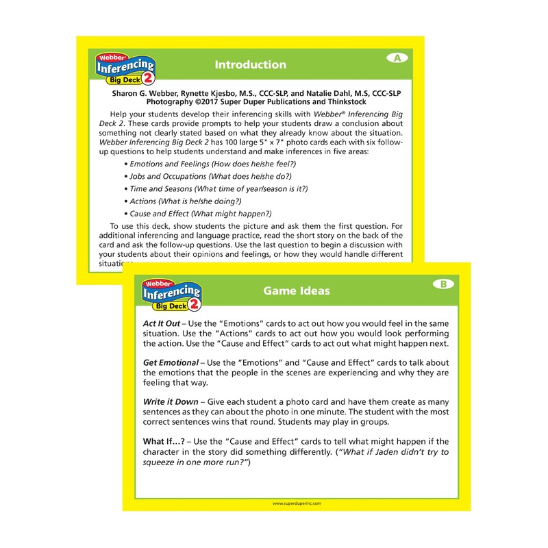 Super Duper Publications | Inferencing Big Photo Set 2 Flash