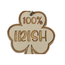 100% Irish Keyring Keychain Keyfob Wood Women's Men's Custom