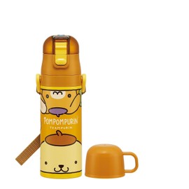 Skater (Skater) Kids Water Bottle 2WAY Direct Drink 470ml Cup Drink 430ml Sanrio Pompompurin Girls Stainless Steel Thermos Flask Lightweight Sports Bottle Kids Children Water Bottle SKDC4-A
