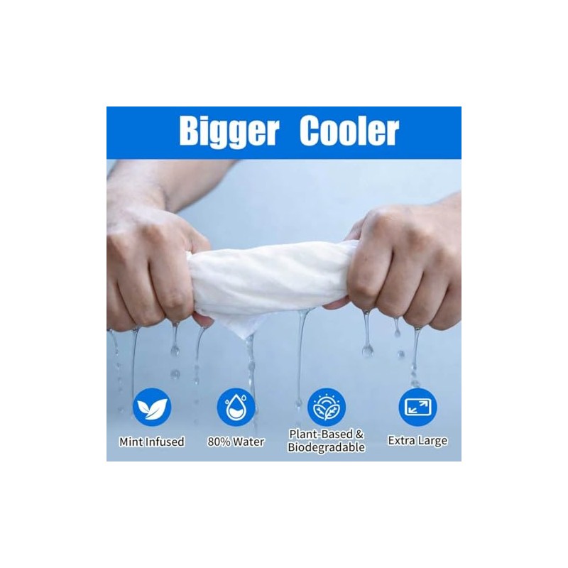 30 Pack Extra-Thick Cooling Wipes for Instant Refreshment
