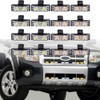 AMOPACORP Set 16pcs Amber White 2-LED Emergency Warning Grille Hazard