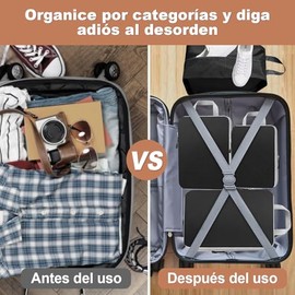 Bolsa Organizador de Viaje para Maletas Compresin, 6pcs Bolsas Organizadora de Equipaje Viaje Accesorios, Impermeable Bolsas para Viaje Organizadoras 