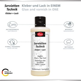 Viva Decor Serviette Kleber und Top Coat 2,77 oz Seidenmatte, Papier, Mehrfarbig, 3-teilig