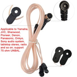 Greluma FM Indoor Antenna 75 Ohm Y Shaped Dipole Antenna F Plug Socket Connection Adapter Coaxial Cable FM Radio Antenna for AV Stereo Receiver Home Theater Amplifier